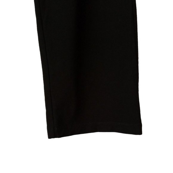 Eileen Fisher Black Pull On Pants MEDIUM Textured Stretch Fabric Wide Band - Picture 3 of 12